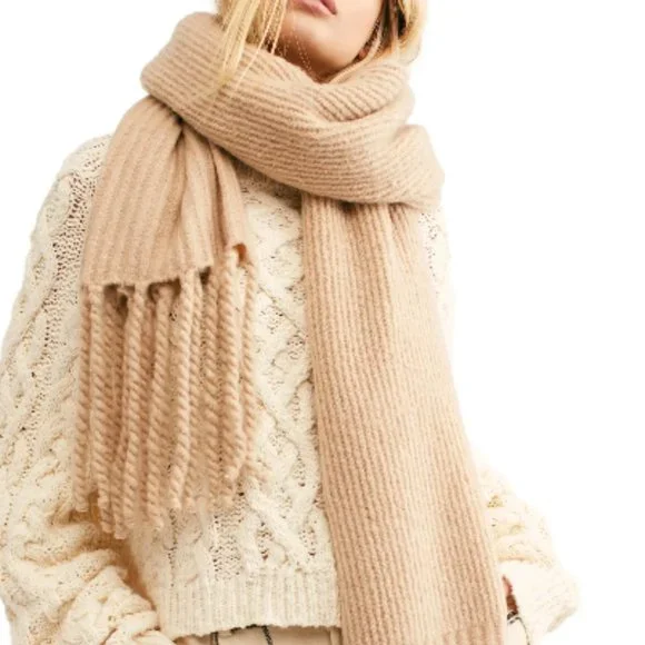 Free People Accessories Nwt Free People Jaden Rib Knit Blanket